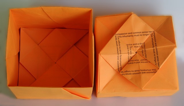 Recycled flyer box, type 3.