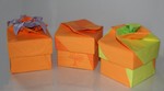 Variants of the recycled flyer box.