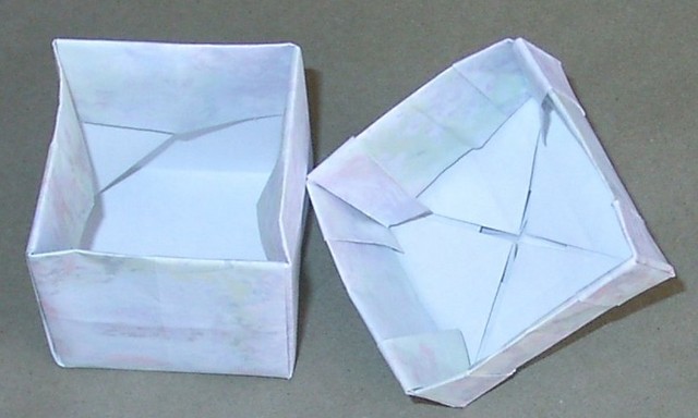 The inside of the box.  Note the underside of the tesselation type design.