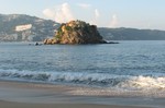 The beach at midday in Acapulco
