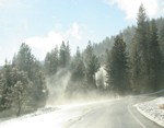 We caught the first snow of the season.  The clouds were low enough to touch.