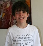 Sept 2006.  Tristan in his favourite new t-shirt.