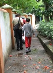 Tristan, Lalo and Tonya in the gardens surrounding the Rio Cuernavaca
