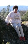 Jan 2007.  Rosemary and her cane on Mt Diablo.