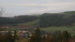 Closer view of the mountain and the mist.