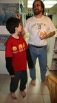 Tristan and Peter in the kitchen.  Note Tristan's toes.