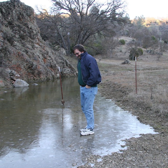 Jan 2007. Peter standing on water.