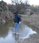 Peter walking on water.