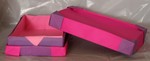 Rita's box.  Designed to fit a particular object of certain dimensions.  

Designed and folded by Rosemary LYNDALL WEMM, 2005.