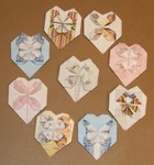A collection of hearts from half sheets of American Letterhead paper.
