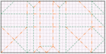 Crease pattern 
for 3 to 1 Modular Rectangular Box.
Make 2 units.