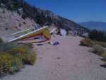 Preparing to launch at Walts Point.  My glider is the yellow/red one.