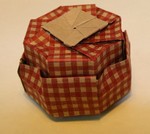 Octagonal Box.  Sept. 2006.  View of the bottom.  (Box is upside down.)