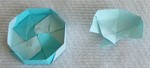 OCTAGONAL BOX LID: D05 

FROM:  4 square sheets in diamond orientation

VIEW: Inside of completed lid and completed unit from same perspective.