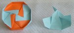 OCTAGONAL BOX LID D06

FROM:  4 square sheets in diamond orientation

VIEW: Inside of completed lid and completed unit from same perspective.
