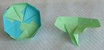 OCTAGONAL BOX LID: D08 

FROM:  4 square sheets in diamond orientation

VIEW: Inside of completed lid and completed unit from same perspective.