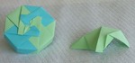 OCTAGONAL BOX LID: D08 

FROM:  4 square sheets in diamond orientation

VIEW: Outside of completed lid and completed unit from same perspective.