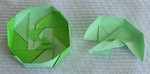 OCTAGONAL BOX LID: D09 

FROM:  4 square sheets in diamond orientation

VIEW: Inside of completed lid and completed unit from same perspective.
