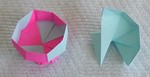 OCTAGONAL BOX LID: S01 

FROM:  4 square sheets in square orientation

VIEW: Inside view of completed lid and completed unit from same perspective.